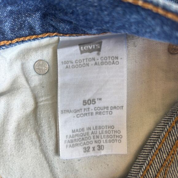 Levi's 505 Jeans Men's 32x30 Blue Straight Leg Mid Rise Regular Fit Denim - Picture 6 of 13